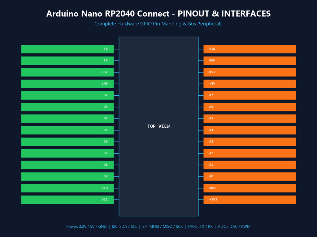 Arduino Nano RP2040 Connect - Pinout & Interfaces