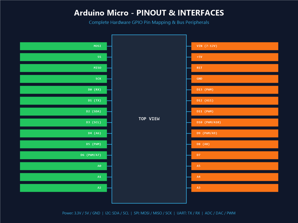 Arduino Micro - Pinout & Interfaces