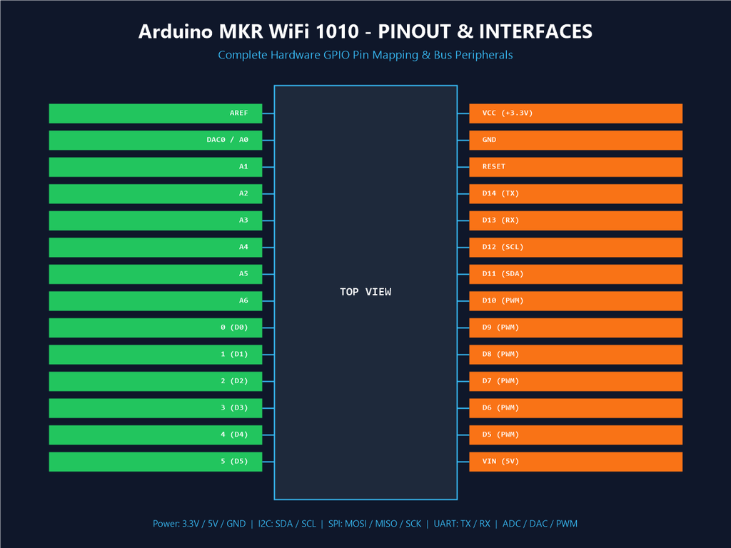 Arduino MKR WiFi 1010 - Pinout & Interfaces