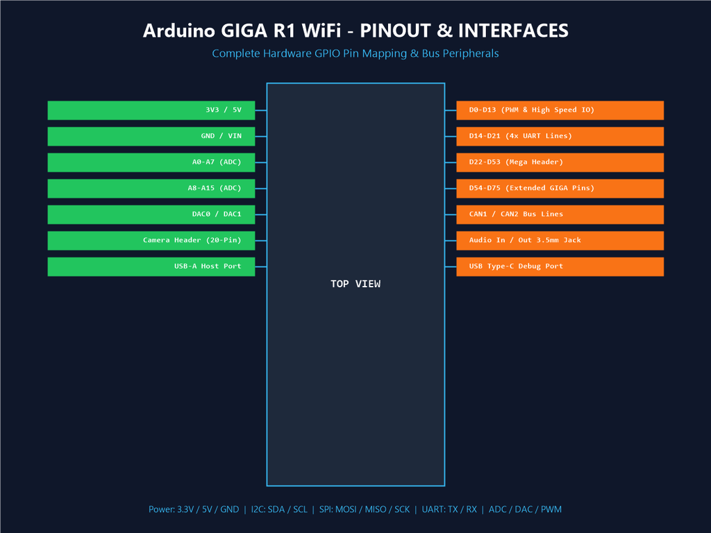 Arduino GIGA R1 WiFi - Pinout & Interfaces