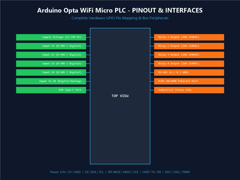 Arduino Opta WiFi Micro PLC - Pinout & Interfaces