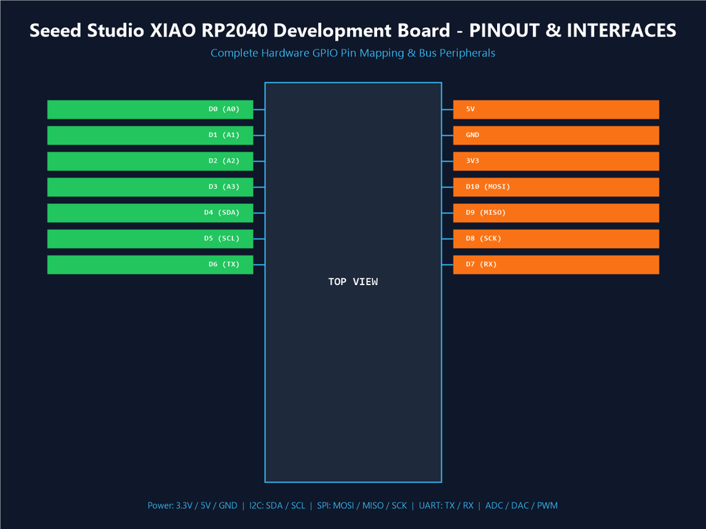 Seeed Studio XIAO RP2040 Development Board - Pinout & Interfaces