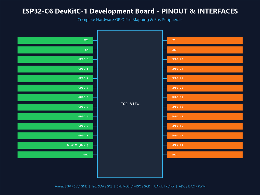 ESP32-C6 DevKitC-1 Development Board - Pinout & Interfaces