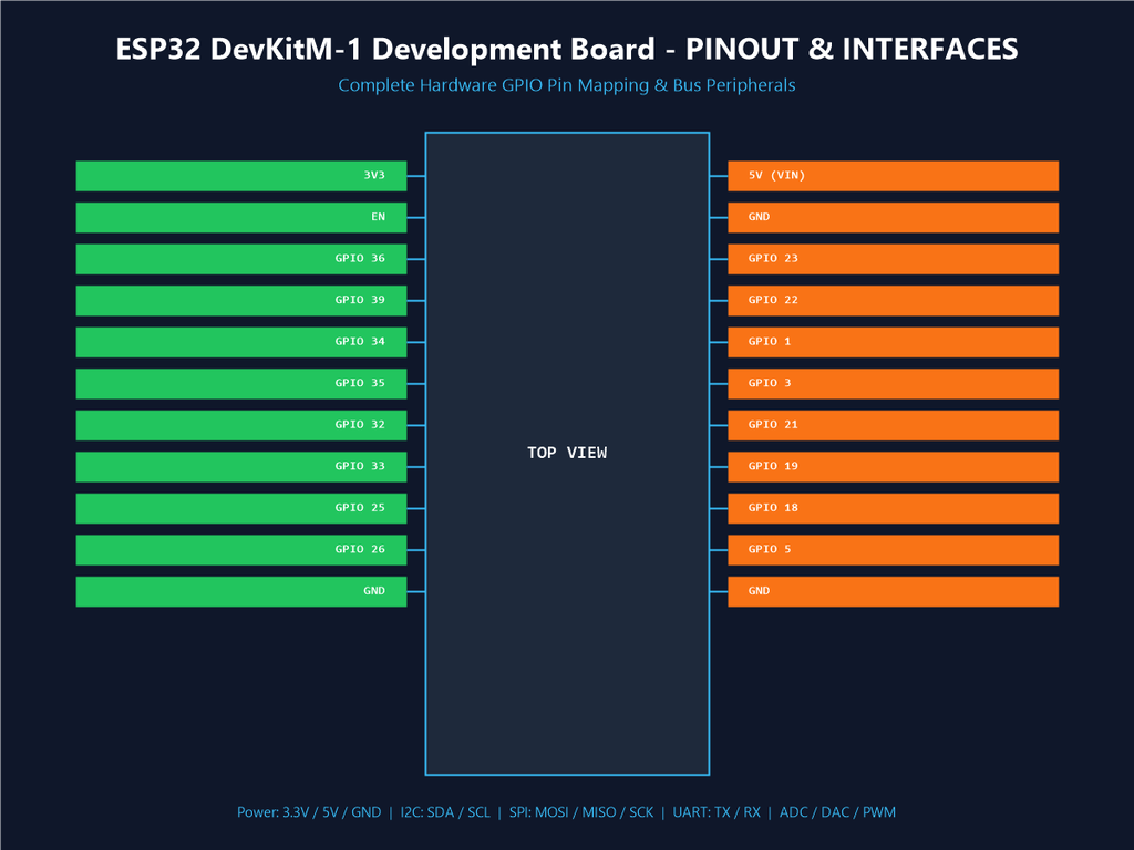 ESP32 DevKitM-1 Development Board - Pinout & Interfaces