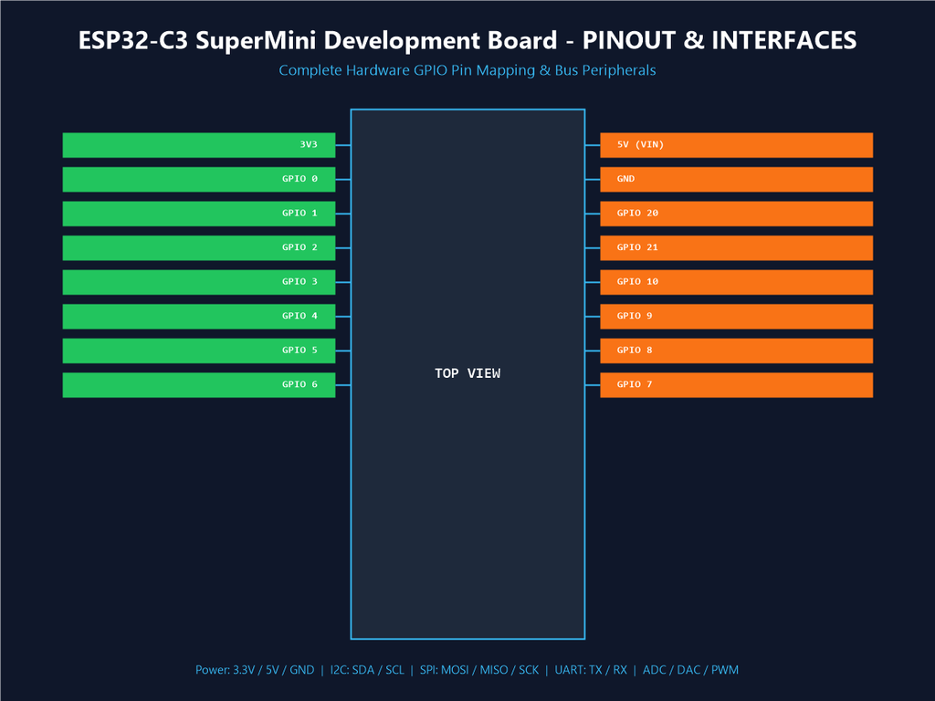 ESP32-C3 SuperMini Development Board - Pinout & Interfaces