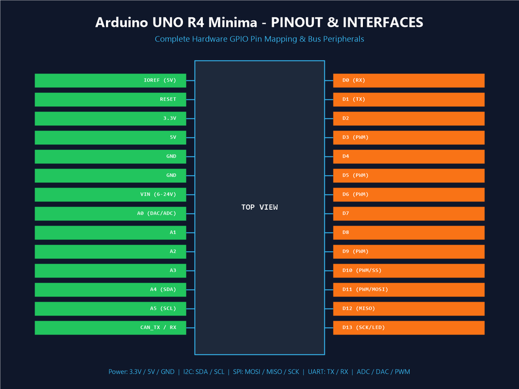 Arduino UNO R4 Minima - Pinout & Interfaces