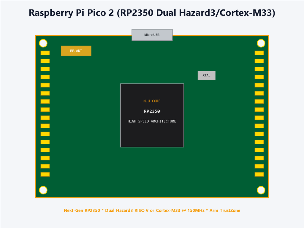 Raspberry Pi Pico 2 (RP2350 Dual Hazard3/Cortex-M33)